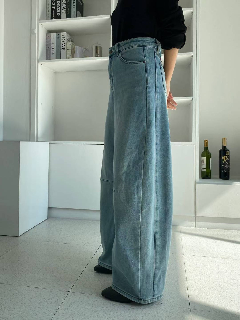 闊腿牛仔褲
