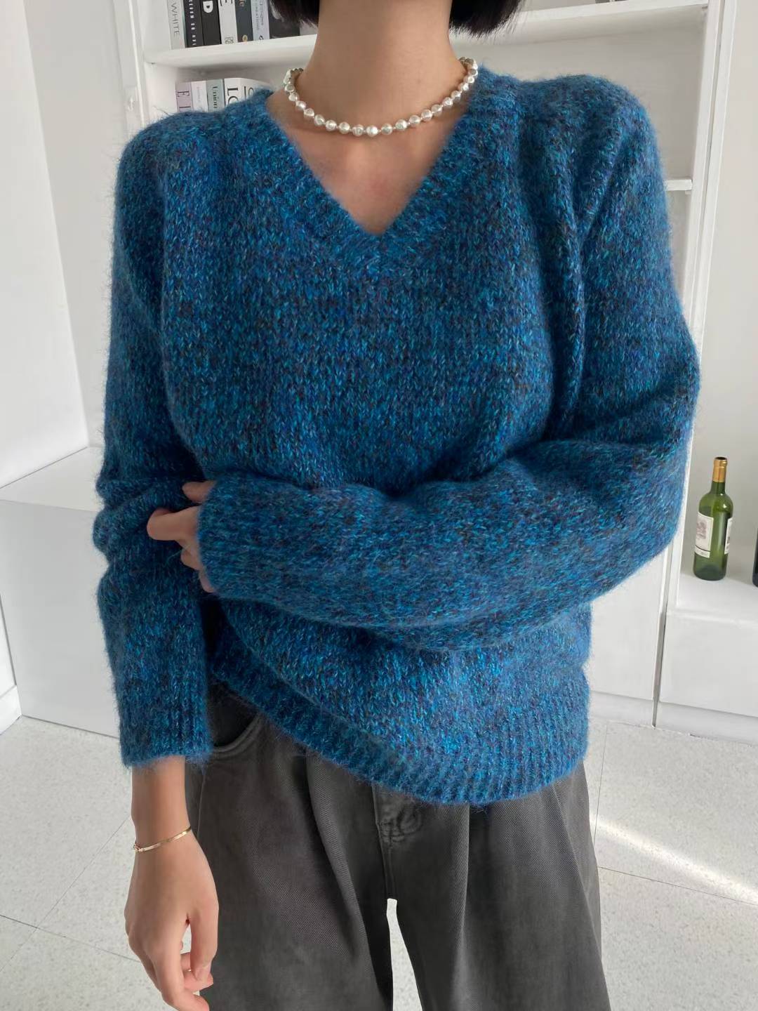 舒適V領毛衣