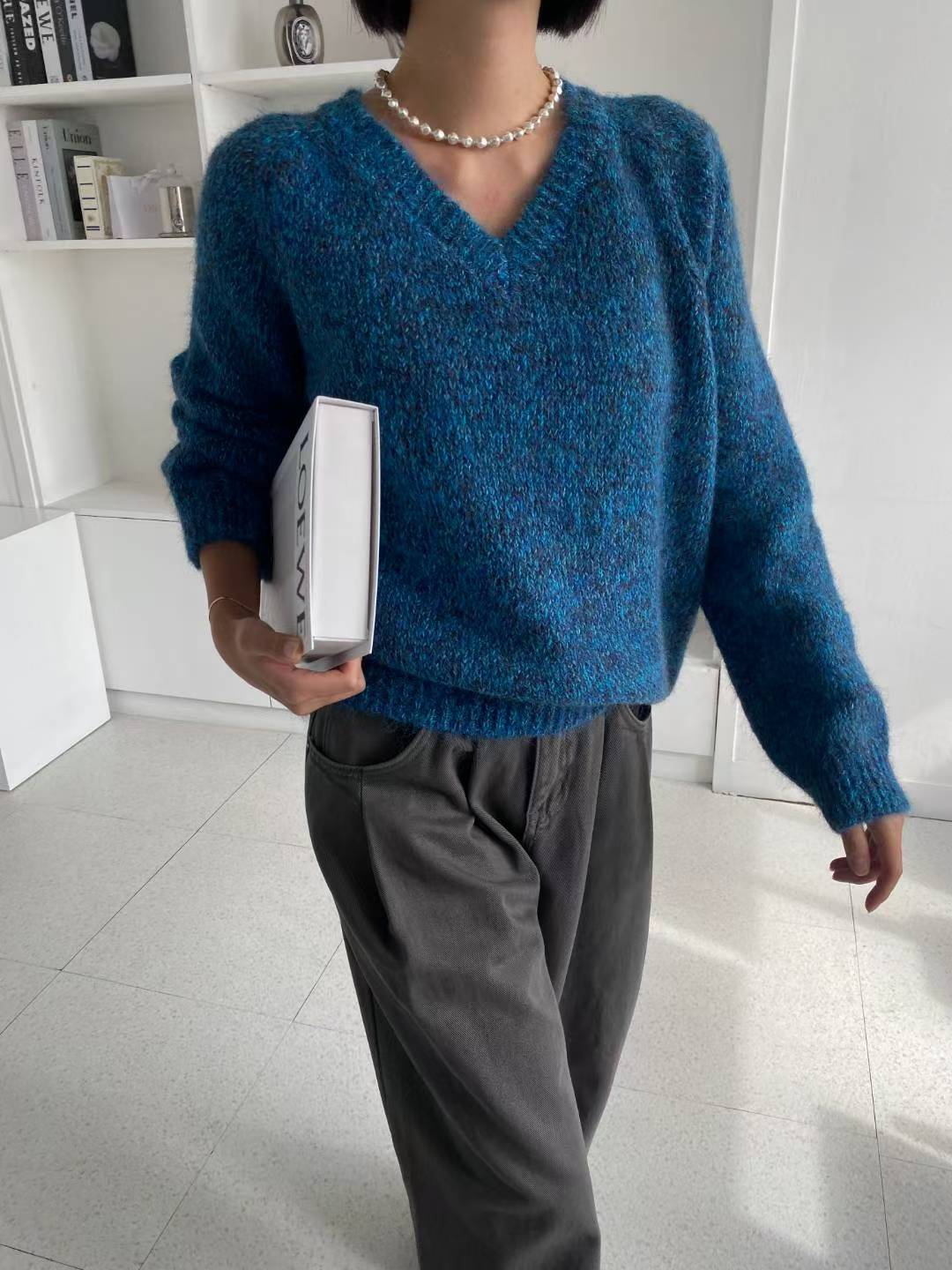 舒適V領毛衣