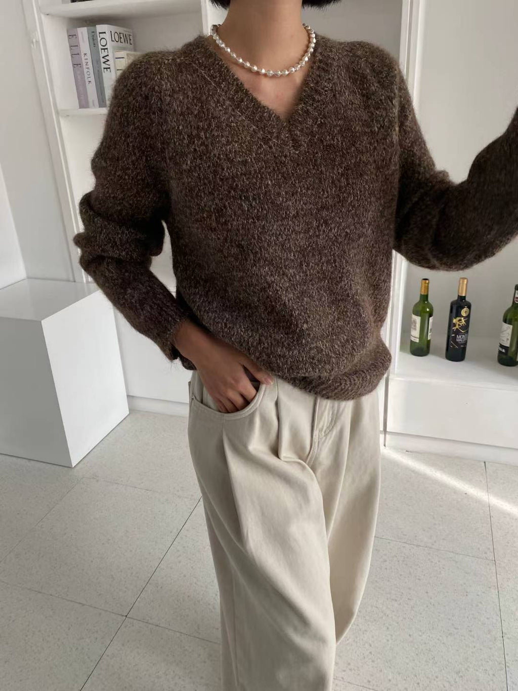 舒適V領毛衣