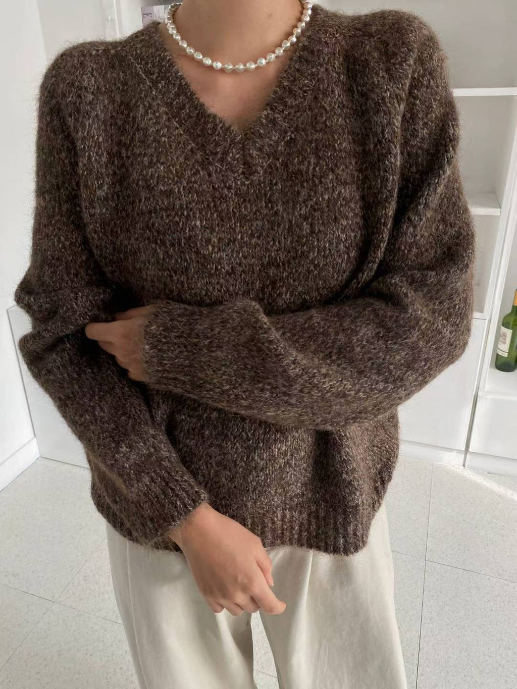 舒適V領毛衣