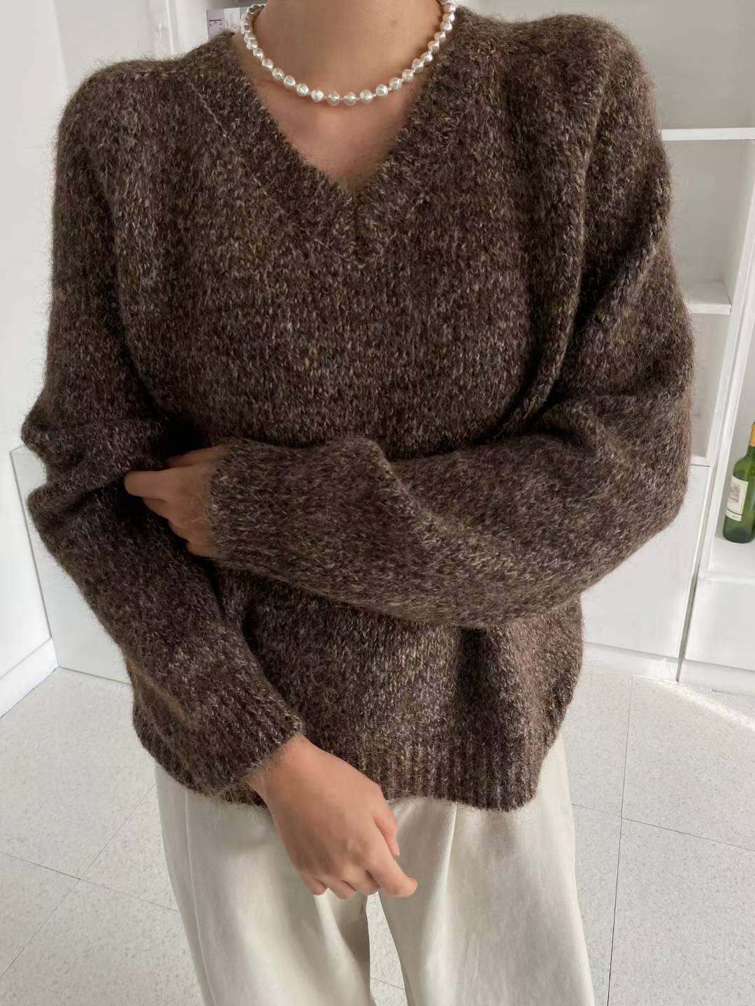 舒適V領毛衣